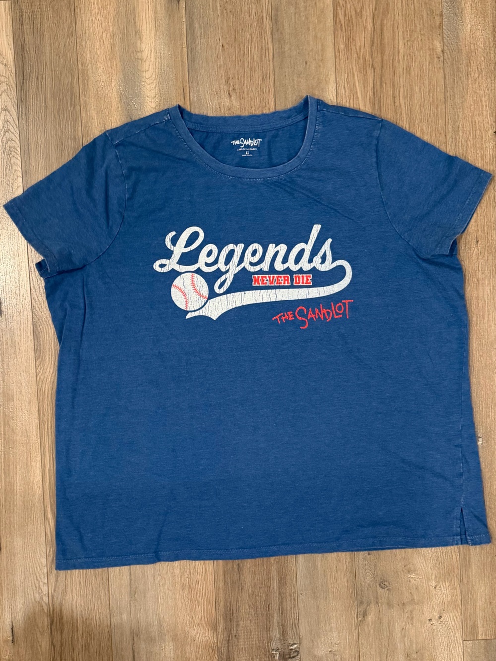 The Sandlot Women's Blue 'Legends Never Die' Graphic Tee
